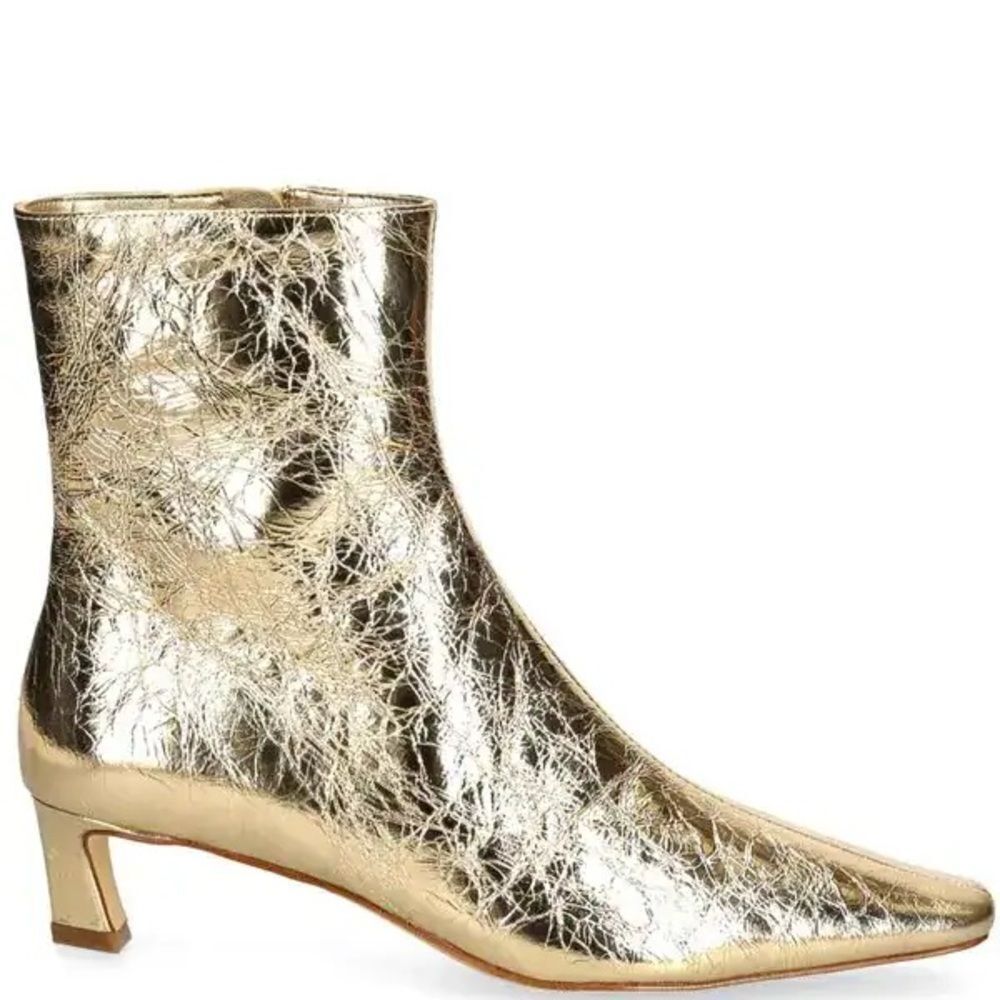 MICHAEL Kors Cosmo Kitten ankle boots gold metallic leather women’s size 6.5